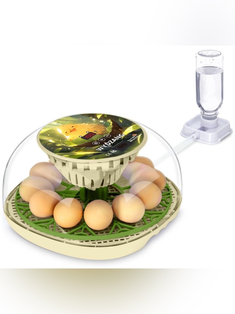 Automated Egg Incubator - Beige with Green Tray